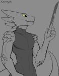  2021 5_fingers anthro clothed clothing digital_media_(artwork) drayk_dagger fingers hi_res male solo xaenyth yellow_eyes 