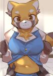  2021 absurd_res aggressive_retsuko ailurid anthro aspirindabaitu belly belly_fondling belly_grab belly_hold belly_overhang belly_play belly_squish belly_touching breasts brow_fur brown_eyes brown_hands business_attire business_dress chest_tuft claws clothed clothing detailed_navel digital_media_(artwork) dress_shirt female first_person_view fur fur_tuft haida hi_res hyaenid kemono light lighting long_sleeve_shirt long_sleeves looking_at_viewer male male/female mammal midriff multicolored_body multicolored_fur navel office office_clothing office_lady orange_body orange_fur red_panda retsuko sanrio shirt slightly_chubby smile soft_belly squish topwear tuft unbuttoned_shirt white_body white_fur 
