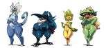  anthro aurorus avian big_breasts bittenhard breast_size_difference breasts elemental_creature female flora_fauna fossil_pok&eacute;mon genitals group hand_on_hip honchkrow huge_breasts larger_female leavanny ludicolo nintendo nipples nude plant pok&eacute;mon pok&eacute;mon_(species) pussy simple_background size_difference smaller_female thick_thighs video_games white_background 