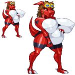  1:1 alpha_channel anthro anthrofied bandai_namco big_breasts breasts casetermk claws crossgender digimon digimon_(species) digital_media_(artwork) female guilmon low_res nude pixel_(artwork) pregnant scalie simple_background smile solo takato_matsuki transparent_background 