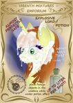  advertisement bodily_fluids bukkake cum cum_in_hair cum_on_face english_text equid equine excessive_cum fan_character female feral genital_fluids hair hasbro hi_res hime_cut_(character) horn horse mammal my_little_pony pony potion shocked solo text unicorn virenth 
