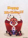  ambiguous_gender anthro birthday blueberry_(fruit) cupcake food fruit heterochromia hi_res lizard looking_at_viewer lunaruxz plant reptile scalie smile smiling_at_viewer text 