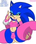  anthro bulge clothing damian_hodge dialogue eulipotyphlan girly gloves habbodude handwear hedgehog hi_res male mammal pinup pose sega solo sonic_the_hedgehog sonic_the_hedgehog_(series) thick_thighs 