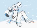  android clothed clothing female fur hi_res kiki_the_cyber_squirrel krita_(program) machine mammal open_mouth presenting robot rodent running sciurid smile snow tracksuit tree_squirrel tysontan white_body white_fur 