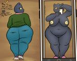  5:4 anthro belly big_butt black_body black_fur breasts butt candy_borowski domestic_cat felid feline felis female fur genitals gregg_lee hi_res mae_borowski mammal mature_female night_in_the_woods nipples nude overweight overweight_female oystercatcher7 pussy selfie slippers solo thick_thighs video_games 