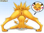  &lt;3 abstract_background anthro anthrofied anus ass_up bent_over blush bodily_fluids breasts butt claws copypasta digitigrade eeveelution eyes_closed female fur genital_fluids genitals hi_res jack-o&#039;_pose jolteon nintendo nude open_mouth pok&eacute;mon pok&eacute;mon_(species) pose presenting presenting_hindquarters pussy pussy_juice saliva small_breasts smile solo sturdyplywood video_games white_body white_fur yellow_body yellow_fur 