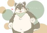  &lt;3 2016 anthro belly big_belly blush canid canine canis domestic_dog japanese_text kemono male mammal natamaru_a navel overweight overweight_male solo text tongue tongue_out 