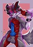  absurd_res anthro balls canid canine digital_media_(artwork) erection fox fur genitals hair hi_res josendall_art looking_at_viewer male mammal nipples nude paws penis pink_eyes red_eyes shadow_(josendall) simple_background smile solo 