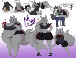  absurd_res allyson_(dewwydarts) anthro big_breasts big_butt bottomwear breasts butt butt_peeking_out_of_shorts canid canine canis clothing curvy_figure dew_(dewwydarts) dewwydarts domestic_cat felid feline felis female female/female fluffy fluffy_tail gesture giant_panda group hi_res hourglass_figure huge_butt lutrine mai_(dewwydarts) male male/female mammal may_(dewwydarts) middle_finger mustelid overweight reference_image rino_(dewwydarts) shorts slightly_chubby thick_thighs ursid wolf 