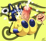  &lt;3 2019 absurd_res animal_crossing ankha_(animal_crossing) anthro areola big_breasts big_penis blue_areola blue_eyebrows blue_eyeshadow blue_hair blue_nipples bodily_fluids breast_play breasts cornchip21 cricket-inc cum cum_in_hair cum_on_face domestic_cat duo eyebrows eyeshadow felid feline felis female genital_fluids genitals hair hi_res huge_breasts huge_penis human makeup male mammal nintendo nipples penis sex titfuck vein veiny_penis video_games villager_(animal_crossing) yellow_body 