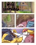  anthro bodily_fluids braixen breasts butt canid canine canis clothing comic cunnilingus digital_media_(artwork) duo female forced fur genital_fluids genitals hair hi_res male male/female male_penetrating mammal mindoffur muscular nintendo nude open_mouth oral penetration pok&eacute;mon pok&eacute;mon_(species) pussy sex text vaginal video_games were werecanid werecanine werewolf wolf yellow_body 