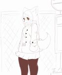  2020 5:6 anthro breasts brown_eyes canid canine clothed clothing ear_tuft female fox fully_clothed hair jacket kemono long_hair looking_at_viewer mammal sake_kemosalmon scarf smile solo standing topwear tuft 