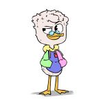  1:1 anatid anseriform anthro avian barefoot bird clothing disney duck ducktales ducktales_(2017) eyewear feet g1g4d0d1k glasses hi_res hoodie looking_aside male solo thomas_miles topwear 