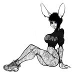  1:1 arm_tattoo butt butt_tattoo chest_tattoo clothing deedee_(milkymittens) emo facial_piercing facial_tattoo female footwear goth hi_res lagomorph leg_tattoo leporid mammal milkymittens nirvana piercing piercings_everywhere rabbit scene_girl shoes skinny small_waist solo tattoo 