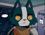  adult_swim alien amnesia anthro avocato beth_(final_space) cartoon_network cat_ear confusion felid final_space fur icon kazoko_(artist) male mammal solo space spacecraft spacesuit vehicle 