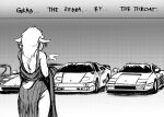  2021 anthro boss_lamb_(hladilnik) bovid caprine car comic evening_gown female ferrari hi_res hladilnik lamborghini mammal monochrome rear_view sheep supercar vehicle 