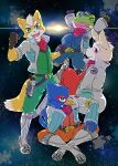  amphibian anthro avian bird canid canine falco_lombardi fox fox_mccloud frog group hi_res kiiko lagomorph leporid mammal nintendo peppy_hare rabbit slippy_toad smile star_fox video_games 