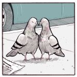  1:1 2021 ambiguous_gender avian beak bird columbid day detailed_background digital_media_(artwork) duo falseknees feathered_wings feathers feral outside pigeon wings 