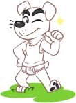  alpha_channel animal_crossing anthro barefoot black_eyebrows black_eyes black_pawpads briefs bulge canid canine canis clothing domestic_dog eyebrows feet fur gesture goronic grass hi_res k.k._slider male mammal nintendo one_eye_closed pawpads plant shirt simple_background smile solo sparkles tank_top thumbs_up tighty_whities topwear transparent_background underwear video_games whiskers white_body white_briefs white_clothing white_fur white_shirt white_tank_top white_topwear white_underwear wink 
