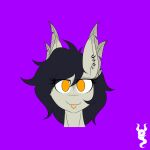  1:1 2021 black_hair colored curled_hair digital_drawing_(artwork) digital_media_(artwork) ear_fur equid equine eyeshadow fan_character feathers female feral fur grey_body hair hoodie(strayedanima) horse kazaquus long_hair looking_at_viewer makeup mammal markings pegasus piercing portrait sassy simple_background smile smiling_at_viewer solo strayed_anima tongue tongue_out watermark wings yellow_eyes 