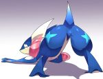  absurd_res ambiguous_gender amphibian ass_up butt eyes_closed feral gradient_background greninja hi_res jack-o&#039;_pose kemono loreking nintendo pok&eacute;mon pok&eacute;mon_(species) pose simple_background smug_face solo tongue video_games 