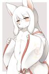  2:3 anthro asian_clothing balls bare_shoulders biped black_nose blush canid canine clothed clothing cyberconnect2 digital_media_(artwork) drecom east_asian_clothing flaccid foreskin fox front_view full_bokko_heroes fur genitals girly grey_background hair hane hi_res humanoid_genitalia humanoid_penis japanese_clothing kemono keno_inusaka_(full_bokko_heroes) kimono light_theme long_hair looking_at_viewer male mammal monotone_body monotone_fur monotone_hair navel no_pupils no_underwear open_clothing partially_clothed penis pink_inner_ear portrait simple_background slim smile solo standing tan_eyes three-quarter_portrait uncut unretracted_foreskin video_games white_body white_clothing white_fur white_hair 