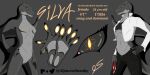  2:1 absurd_res alpaccasneaky anthro black_mamba dominant dominant_female elapid_(snake) english_text feet female genitals glowing glowing_eyes glowing_genitalia glowing_pawpads hi_res mamba model_sheet nude pawpads paws pit_viper rattlesnake reptile scalie snake solo sylva taller_female text viper 