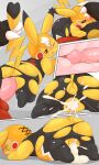  3:5 absurd_res anus blush bodily_fluids butt clothed clothing cosplay_pikachu_(costume) cum cum_in_pussy cum_inside cum_leaking duo emboar female feral from_behind_position genital_fluids genitals hi_res internal looking_back male male/female nintendo one_eye_closed oral partially_clothed penis pikachu pikachu_libre pok&eacute;mon pok&eacute;mon_(species) pussy pussy_juice questionable_consent sex slightly_chubby spiral_eyes sweat tail_grab tears torn_clothing type video_games 