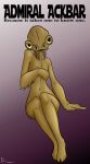  admiral_ackbar alien ambiguous_gender anthro arthropod bald covering covering_chest covering_self danaume english_text gills girly hi_res humor looking_at_viewer male_(lore) mon_calamari navel nude open_mouth plantigrade seductive simple_background sitting solo spikes star_wars text yellow_eyes 
