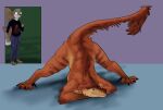  ambiguous_gender anthro ass_up claws clothed clothing digital_media_(artwork) dinosaur dromaeosaurid feathered_dinosaur feathers hi_res jack-o&#039;_pose mammal naughtybirdart pose reptile rodent rubicon_(character) scalie sciurid simple_background solo spread_legs spreading theropod walk-in 