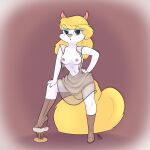  1:1 animaniacs anthro blonde_hair boots breasts clothing exposed_breasts female footwear fur hair hi_res long_hair long_tail mammal minerva_mink mink minxydoodle mustelid musteline nipples solo translucent translucent_clothing true_musteline warner_brothers white_body white_fur 