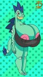  absurd_res big_breasts bra breasts claws clothing crocodile crocodilian crocodylid fangs feet female feraligatr hi_res huge_breasts hyper hyper_breasts ivaldi nintendo nipples pink_nipples pok&eacute;mon pok&eacute;mon_(species) reptile scalie shiny_pok&eacute;mon smile solo thick_thighs underwear video_games 