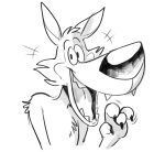  anthro canid canine canis chip_the_wolf cookie_crisp looking_at_viewer male mammal monochrome solo soviet_whiskers unknown_artist wolf 