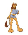  4:5 absurd_res alpha_channel anthro big_breasts big_feet breasts brown_hair caitian clothed clothing digital_media_(artwork) feet felid female fur hair hi_res huge_breasts huge_feet long_hair m&#039;ress mammal riddleaugust simple_background smile solo star_trek star_trek_the_animated_series 