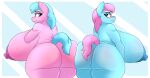  2021 absurd_res aloe_(mlp) anthro areola big_breasts blush breasts coatieyay digital_media_(artwork) duo equid equine eyebrows female friendship_is_magic hasbro hi_res huge_breasts hyper hyper_breasts looking_at_viewer lotus_(mlp) mammal my_little_pony nipples sibling sister sisters 