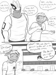  2015 3:4 anthro anthrofied clothed clothing comic dialogue duo english_text fully_clothed fuze gordon_(fuze) greyscale groudon hi_res legendary_pok&eacute;mon male monochrome muscular muscular_male nintendo pawl_(fuze) pok&eacute;mon pok&eacute;mon_(species) pok&eacute;morph poochyena shirt t-shirt tank_top text topwear video_games 