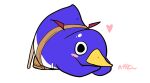  &lt;3 ambiguous_gender anthro ass_up beak blush disgaea fanny_pack hekaton100 jack-o&#039;_pose pose prinny simple_background solo video_games white_background 