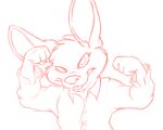  2020 4_fingers 5:4 angry anthro buckteeth clothing fingers fist lagomorph long_ears male mammal maxy mizzyam shirt simple_background sketch solo teeth topwear white_background 