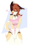  5_fingers anthro breasts brown_eyes brown_hair canid canine canis clothed clothing collar danika_(wolflady) digital_media_(artwork) domestic_dog ear_piercing ear_ring eyebrows eyelashes female fingers hair mammal piercing solo wolflady 