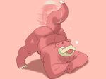  &lt;3 2021 anthro anthrofied butt debudraws hi_res jack-o&#039;_pose male meme nintendo overweight overweight_male pink_background pink_body pok&eacute;mon pok&eacute;mon_(species) pose simple_background slowpoke solo tailwag video_games 
