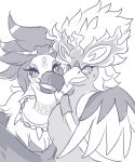  2021 5:6 absurd_res accipitriform avian beak bird bodily_fluids bone cere_(anatomy) digital_media_(artwork) duo eyelashes fan_character feathered_wings feathers female feral front_view greyscale hi_res hisuian_braviary kaoliang_(patohoro) looking_at_viewer mandibuzz monochrome nintendo open_beak open_mouth patohoro pok&eacute;mon pok&eacute;mon_(species) pokemon_legends_arceus regional_form_(pok&eacute;mon) sarai&#039;aka_(patohoro) simple_background sketch sweat sweatdrop tribal video_games vulture white_background wings 