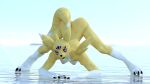 16:9 3d_(artwork) all_fours angry_cat anthro ass_up bandai_namco breasts daz_studio digimon digimon_(species) digital_media_(artwork) female hi_res jack-o&#039;_pose littlefisky looking_at_viewer nude pose smile smiling_at_viewer solo taomon widescreen yellow_body 