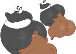  anthro big_butt black_body black_fur blush brown_body brown_fur butt cartoon_network duo fur giant_panda grizzly_(wbb) hi_res huge_butt hyper hyper_butt male male/male mammal megacoolbear_(artist) overweight overweight_anthro overweight_male panda_(wbb) ursid we_bare_bears 