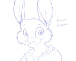  2020 5:4 anthro blue_and_white bust_portrait character_name clothed clothing dakota_nightpaw hoodie lagomorph leporid long_ears looking_at_viewer male mammal mizzyam monochrome portrait rabbit simple_background sketch solo text topwear white_background 