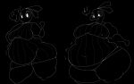  ! ? anthro belly belly_expansion belly_overhang big_breasts breasts clothed clothing digital_media_(artwork) dress_shirt ears_back expansion female hi_res huge_breasts lagomorph leporid mammal monochrome morbidly_obese morbidly_obese_anthro morbidly_obese_female musical_note navel nipples obese obese_anthro obese_female open_mouth overweight overweight_anthro overweight_female pivoted_ears rabbit robuttschei shake shirt simple_background solo surprised_expression thick_thighs topwear vib-ribbon vibri video_games wide_hips 