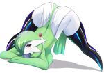  ass_up big_butt butt clothing female gardevoir green_hair hair hi_res jack-o&#039;_pose legwear leotard meme nintendo not_furry pok&eacute;mon pok&eacute;mon_(species) pose rubber sana!rpg solo thong_leotard video_games white_body 