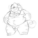  1:1 2021 96panda anthro anthrofied balls belly big_belly blush flaccid genitals hi_res hisuian_growlithe kemono male monochrome navel nintendo overweight overweight_male penis pok&eacute;mon pok&eacute;mon_(species) pokemon_legends_arceus sketch solo video_games 