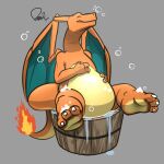  1:1 3_toes ambiguous_gender bath benj24 charizard claws countershade_feet countershading feet nintendo pok&eacute;mon pok&eacute;mon_(species) smile solo toe_claws toe_curl toes video_games 
