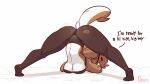  16:9 animated anthro big_butt breasts brown_body brown_fur butt bāozi canid canine canis diives domestic_dog female fur hi_res jack-o&#039;_pose looking_at_viewer looking_back looking_through looking_through_legs mammal meme pose short_playtime solo steam stretching thick_thighs twerking under_boob widescreen xingzuo_temple yoga_pants 