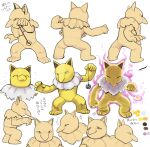  ambiguous_gender aura fur humanoid hypno_(pok&eacute;mon) japanese_text komeko-nk model_sheet nintendo pendulum pok&eacute;mon pok&eacute;mon_(species) solo text translated video_games white_body white_fur yellow_body 